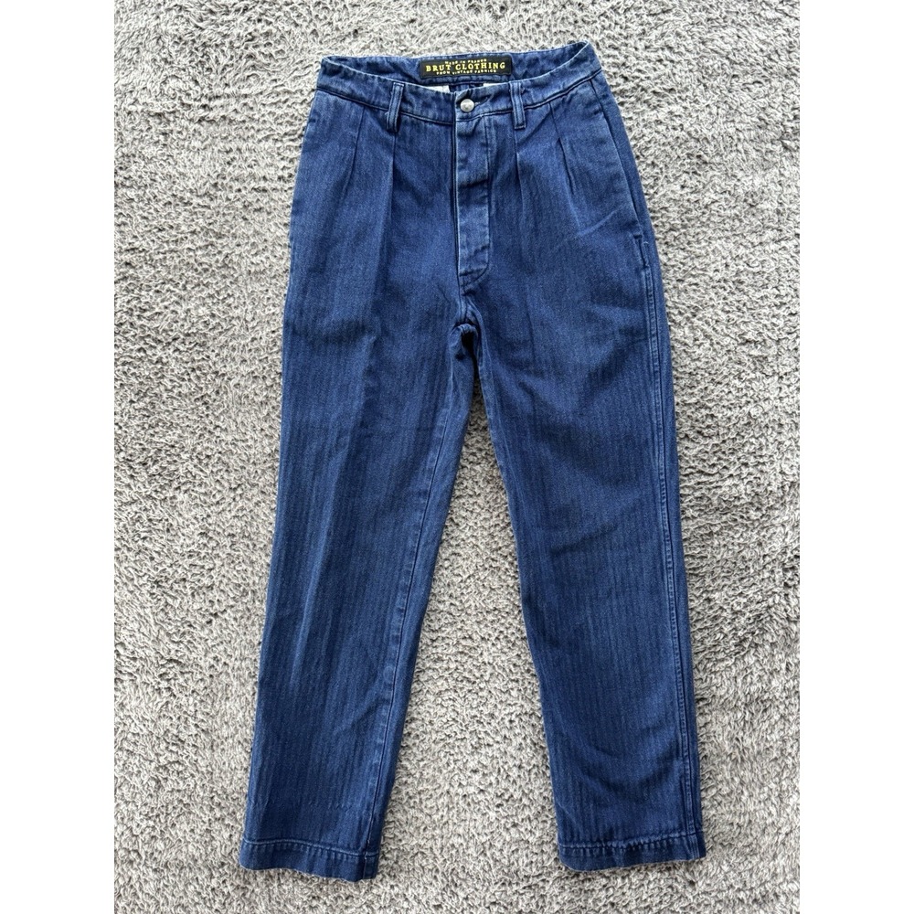 BRUT Clothing Women's Vintage Garment Striped High Waisted Jeans 36 (26x29)